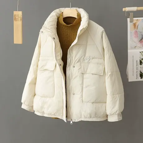 棉服女2024年冬季新款学生外套加厚棉衣宽松棉袄短款羽绒棉面包服商品大图