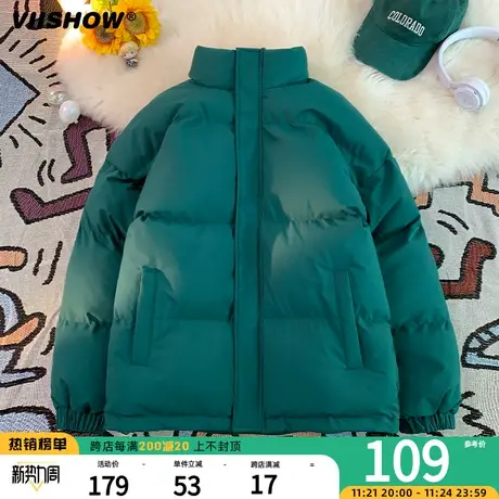VIISHOW保暖宽松面包服潮牌加厚衣服冬季男生痞帅棉衣美式棉服男商品大图