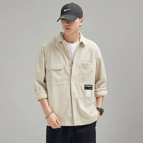 Modi Nick/摩帝尼克定制复古灯芯绒面料男士复古休闲衬衫水洗工艺商品大图