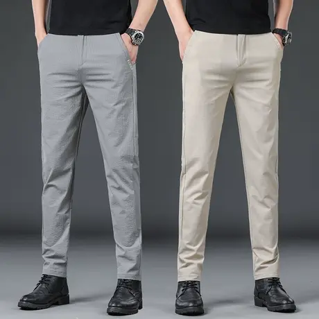 春秋款冰丝休闲长裤男士直筒宽松夏季薄款男裤子2024新款春装男装商品大图