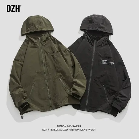 男士冲锋衣外套男潮牌连帽春秋款飞行夹克2023新款宽松衣服运动服商品大图