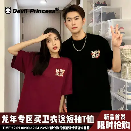 2025本命年新款复古风情侣短袖t恤设计感小众百搭宽松正肩上衣潮图片