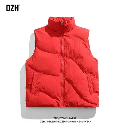 男生红色棉马甲男款冬季加厚外穿无袖背心坎肩棉衣外套2024年新款商品大图