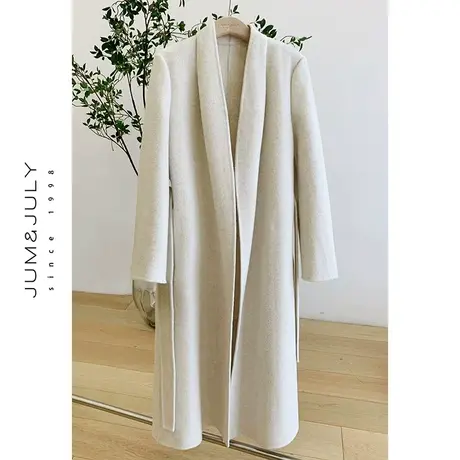 嘉茱莉专享2023秋冬新款羊毛双面呢子大衣女赫本风毛呢高级感外套商品大图