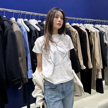 ins超火印花纯棉短袖t恤女夏季新款小众设计感宽松休闲半袖上衣服商品大图