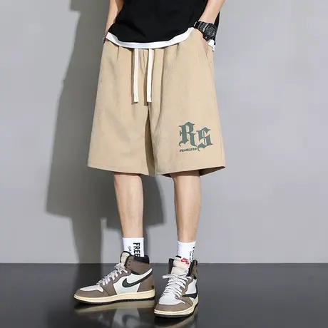 唐狮夏季休闲短裤男潮流薄款直筒灰色运动裤男宽松五分裤卫裤图片