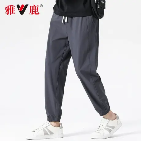 【凉感冰丝】雅鹿男士垂感休闲裤春夏季新款九分裤束脚小脚口裤子商品大图