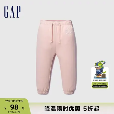 Gap婴儿秋冬LOGO抓绒保暖运动束脚裤儿童装卫裤休闲长裤783102商品大图