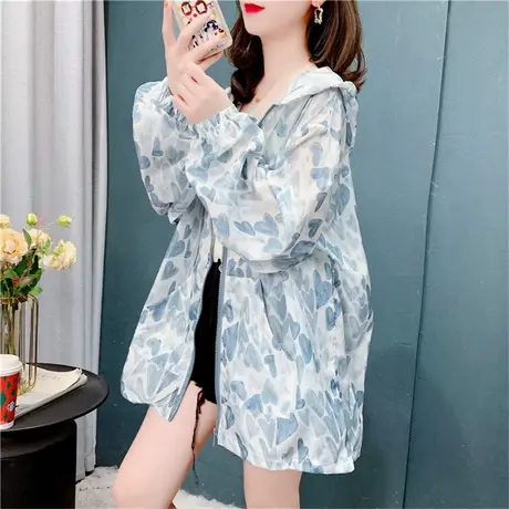 爱心防晒衣女学生2022年夏季新款网红设计感宽松薄款透气开衫外套商品大图