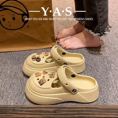 玛丽珍洞洞鞋女款海边沙滩凉鞋2024年新款包头厚底拖鞋女夏季外穿商品大图