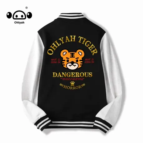 美式复古卡通印花棒球服外套女潮牌宽松ins休闲飞行员夹克春秋款商品大图