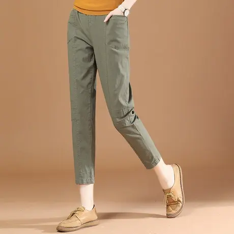 韩潮袭人女士休闲裤显瘦百搭2023春秋新款韩版宽松哈伦九分裤子薄图片