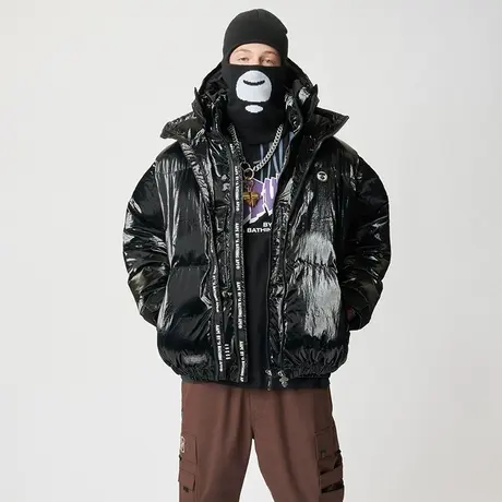 Aape旗舰店男装秋冬工装口袋印花宽松版薄款潮流长裤6914XXJ商品大图