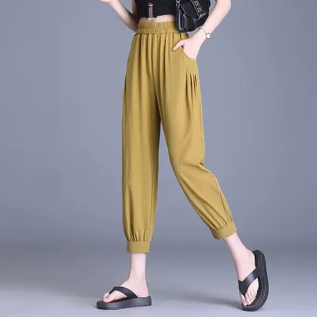 九分速干裤哈伦裤女夏薄款2023新款松紧腰宽松时尚休闲裤灯笼裤子商品大图