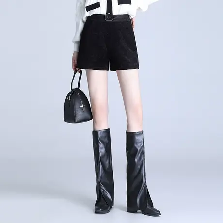 时尚短裤2023秋季新款韩版显瘦阔腿裤高腰女士裤子外穿宽松休闲裤商品大图