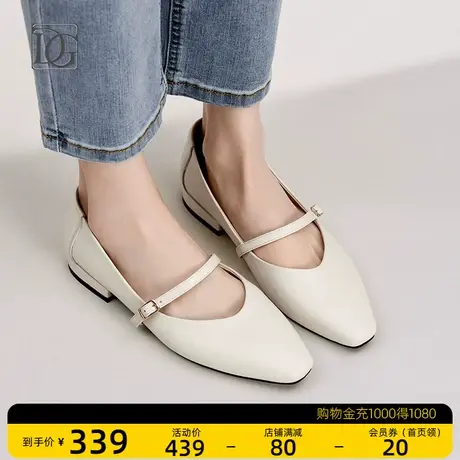 头层牛皮复古法式玛丽珍鞋女真皮2023新款春季配裙子方头浅口单鞋商品大图