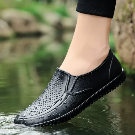 雨鞋男款夏季钓鱼水鞋厨房防滑鞋低帮雨靴劳保胶鞋户外防水鞋男士商品大图