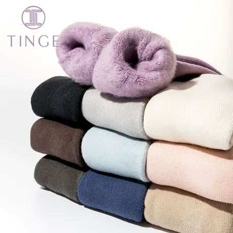 TINGE加绒加厚保暖珊瑚绒袜子女可爱地板袜大人月子袜睡眠袜图片