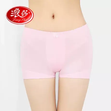 浪莎内裤女士纯棉高腰收腹棉质面料大码胖MM无痕棉质中腰三角短裤商品大图