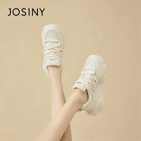 Josiny/卓诗尼厚底老爹鞋女2024年新款春季炸街女鞋小个子增高鞋商品大图
