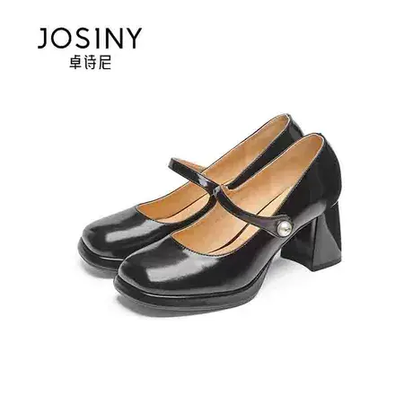 卓诗尼法式气质高跟鞋女粗跟2023秋季新款淑女温柔风玛丽珍单鞋图片