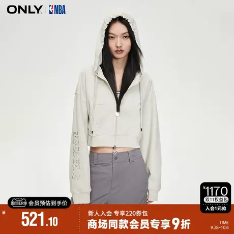 ONLY2023秋季新款NBA联名款短款长袖开衫连帽卫衣女商品大图
