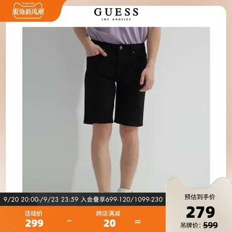 GUESS男士复古潮流宽松牛仔短裤-MM2D8951图片