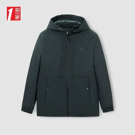 海一家简约大气外套冬季保暖基础休闲日常连帽男士羽绒服图片
