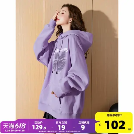 唐狮2025春季新款女针织连帽卫衣oversize小众设计感套头衫商品大图