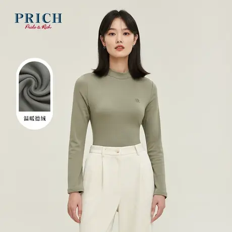 PRICH【直播专享】商场同款T恤衫新款德绒针织保暖百搭休闲卫衣女商品大图