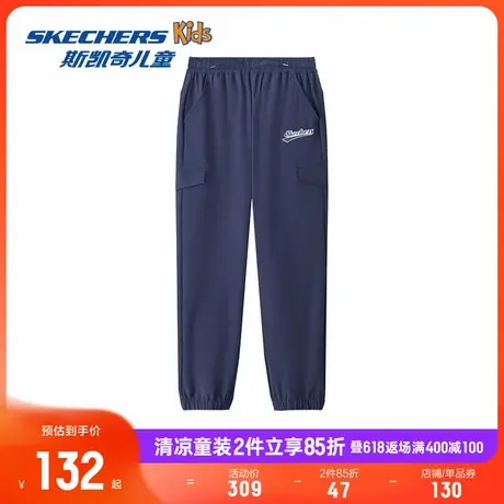 Skechers斯凯奇童装男大童裤子夏季男孩宽松休闲裤长裤儿童运动裤商品大图
