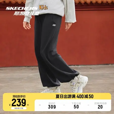 Skechers斯凯奇女款长裤2025新年蛇年女子冬季宽松休闲针织裤子图片