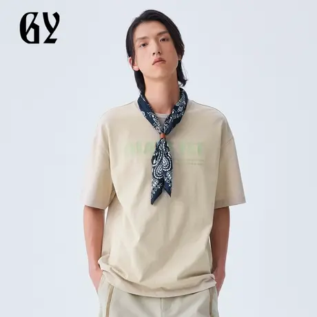 雅戈尔奥莱 GY男装夏季前胸时尚字母印花吸湿透气男士短袖T恤图片