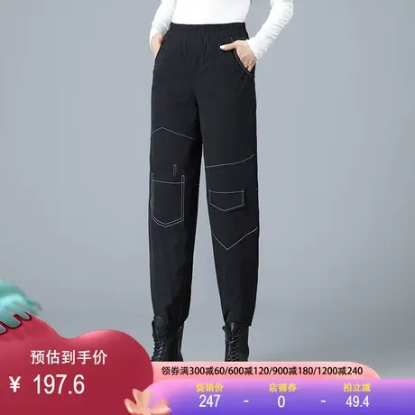 羽绒裤2023冬新款外穿高腰时尚工装女裤鹅绒加厚保暖休闲百搭棉裤图片