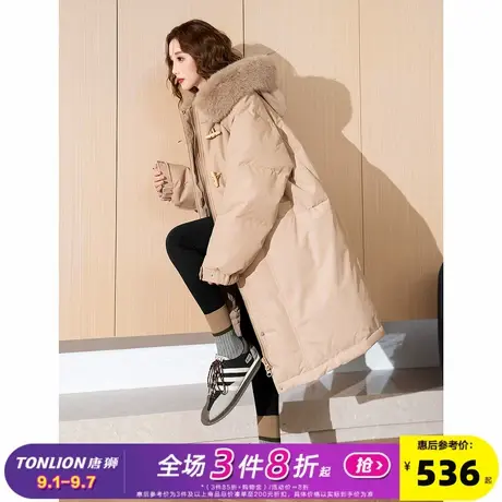 唐狮2024冬季新款女羽绒服高级感长款保暖面包服连帽设计感小众w5商品大图