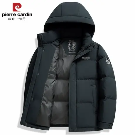 皮尔卡丹羽绒服男短款冬季加厚2025年新款连帽户外羽绒衣外套商品大图