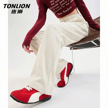 唐狮官方宽松卫裤女2026新款春季直筒香蕉裤显瘦弯刀裤休闲裤子VC图片
