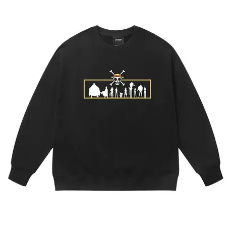 日系动漫海贼王联名款周边圆领卫衣男街头潮流休闲百搭纯棉上衣潮商品大图