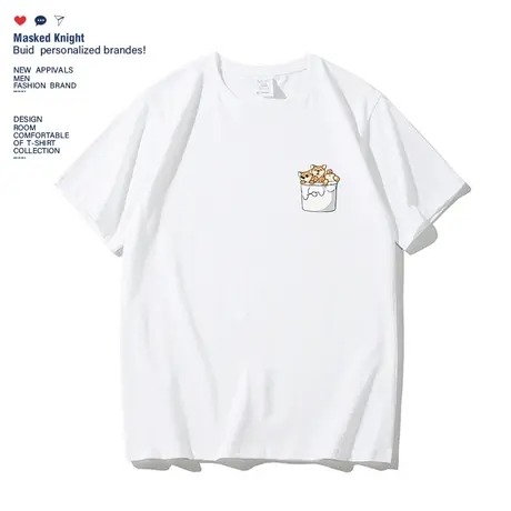 2023新款夏季可爱小狗bf港风潮牌t恤男短袖宽松韩版学生ins上衣男商品大图