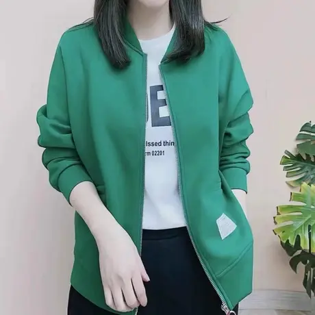 2023年春秋季新款韩版休闲棒球服女减龄外套百搭宽松早春卫衣开衫商品大图