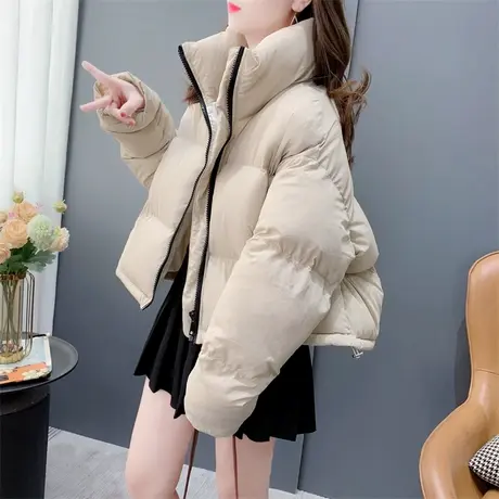 小个子短款棉服女2023年冬季新款韩系宽松高级感超好看面包服上衣图片