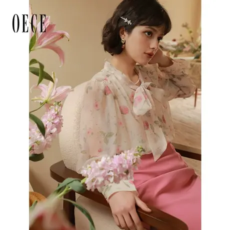 Oece衬衫女设计感小众秋冬季新款女装上衣漂亮小衫衬衣春商品大图