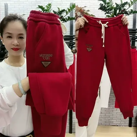 韩国卫裤女春秋新款宽松哈伦裤束脚长裤小脚秋冬加绒休闲运动裤子商品大图