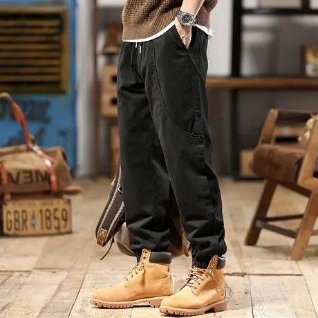 户外潮流工装裤子高密斜纹精梳棉耐磨裤子男款束脚潮流工装长裤商品大图