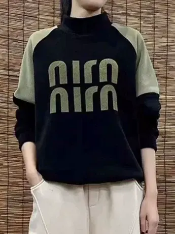 秋冬新款美拉德半高领宽松遮肉高档休闲百搭上衣时尚运动女士卫衣商品大图