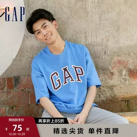 Gap男女装夏款LOGO纯棉亲肤圆领短袖T恤688537美式情侣运动上衣潮商品大图