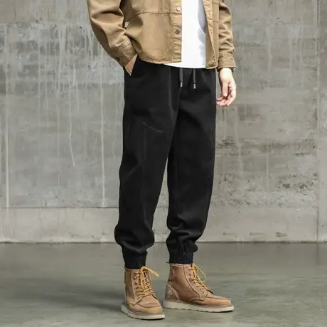 时尚百搭束脚裤子男款潮流户外纯棉工装裤大码男款休闲裤潮流男装商品大图