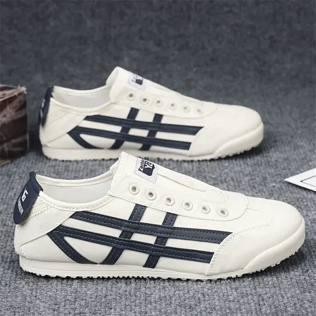 莆田阿甘男鞋春秋季潮流免系带小白潮鞋男士软底运动休闲板鞋薄款图片