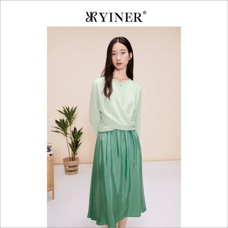 【醋酸系列】YINER音儿女装春季法式优雅收腰衬衫上衣商品大图
