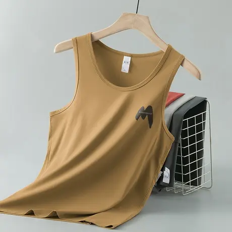 莫代尔背心男夏季跨栏健身冰丝凉感无袖t恤篮球运动坎肩透气速干商品大图